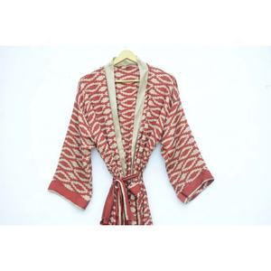 Kimono de seda con estampado Floral, ropa de playa, vestido largo, cómodo - Product Image 4