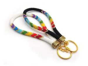 Cordons porte-clés en perles de rocaille - Fournitures artisanales écologiques DIY, logo/couleurs personnalisables, style classique, taille sur mesure - Product Image 2