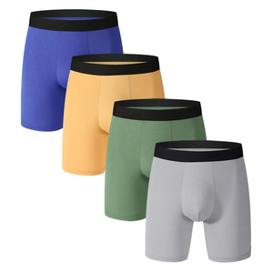 Calzoncillos bóxer elásticos de algodón y elastano para hombre, de talle alto, transpirables, de tela tejida ecológica, diseño antirozaduras, venta al por mayor - Product Image 5