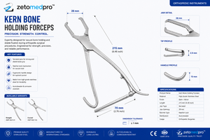 Pinces à os KERN pliantes manuelles à cliquet certifiées CE, instrument de classe I, longueur 5,5 po/8,5 po, ZETOMEDPRO - Product Image 5
