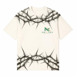 Custom Crown of Thorns Print T-<b>Shirt</b> Men <b>Gothic</b> Streetwear Graphic Tee Edgy Oversized Top - Product Image 1