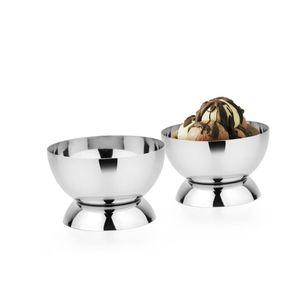 Luxury Silver Metal Ice Cream Bowl Vintage Stainless Steel Dessert Cup Elegant Footed Sorbet Dish for Hotel Restaurant Wedding - Product Image 6