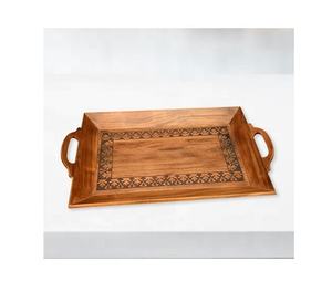 Plateau de service rectangulaire en bois d'acacia de qualité supérieure, fait à la main, en bois naturel, pour la cuisine, l'hôtel et la restauration - Product Image 6