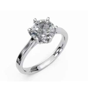 Bague solitaire Tomyris avec diamant de laboratoire taille ronde en or jaune, rose ou blanc 9kt, 14kt ou 18kt, 0,30 carat, bijoux durables - Product Image 1