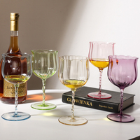 Verres à vin en forme de fleur fantaisie verre du désert verre à Cocktail rose coloré verre à vin pour la fête de mariage