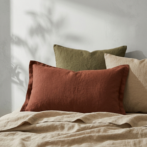 Housse de coussin rectangulaire en lin uni de style nordique, coussin rustique pour canapé - Product Image 3