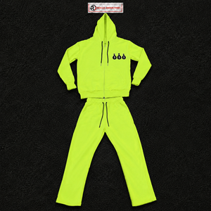 Ensemble de survêtement vert néon pour homme : sweat à capuche et pantalon de jogging – Tenue streetwear premium deux pièces oversize à capuche – En promotion - Product Image 5