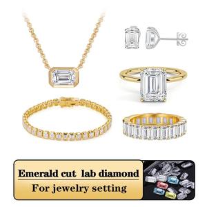 Diamant de laboratoire taille émeraude HPHT, couleur DEF, clarté VS, vente en gros, diamants blancs polis créés en laboratoire pour la joaillerie fine - Product Image 6