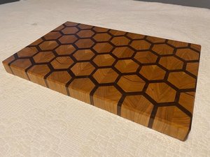 Fresh Arrival End Grain Honeycomb Cutting <b>Board</b>, Teak Acacia Wood, Handmade Kitchen Prep <b>Tool</b> Chopping <b>Board</b> - Product Image 5