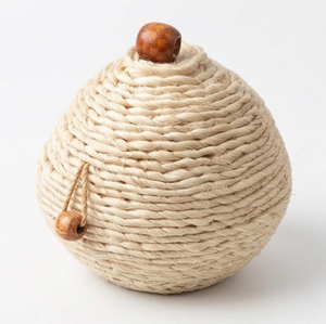 Boîte à monnaie artisanale, panier de rangement rond de style bohème avec couvercle, décoration de table d'intérieur, utilisation dans le salon - Product Image 2