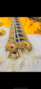 ชุดเครื่องประดับงานฝีมือราชวงศ์ประดับด้วยลูกปัดมุกและจี้ทองคำ สำหรับผ้าคลุมส่าหรีและชุดเจ้าสาว - Product Image 3