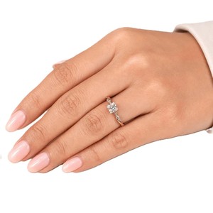 Bague de mariage et de fiançailles en or massif 10K 14K 18K et platine, avec diamant de laboratoire taille princesse, motif pavé torsadé - Product Image 5
