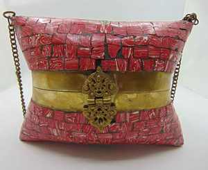 Pochette de soirée en métal pour femme, sac à main floral de mariée avec rabat, idéal pour les mariages et les fêtes - Product Image 4