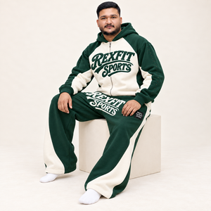 Contrast Panel Custom Unisex Tracksuit Full <b>Zip</b> <b>Hooded</b> Sweatshirt Wide Leg Pants Heavyweight Fleece Casual Streetwear - Product Image 2