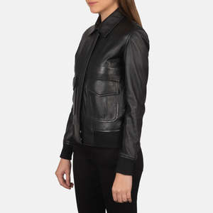 Nueva Chaqueta de Cuero PU para Mujer, Cuello Camisero, Cierre de Cremallera, Bolsillos, Chaqueta Corta Estilo Motociclista, Chaquetas de Primavera - Product Image 2