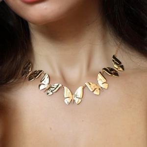 Collar Gargantilla de Plata 925 Plateada con Mariposa y Corte Esmeralda, con Moissanita, Joyería Unisex para Regalo - Product Image 2