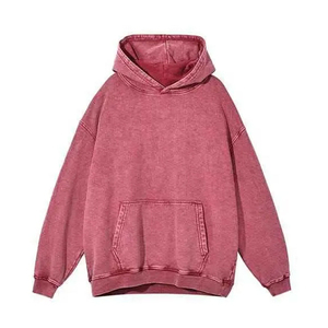 Sweat à capuche thermique personnalisé de haute qualité 100 % coton délavé à l'acide, pull épais à épaules tombantes, style vintage, pour homme - Product Image 4