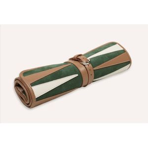 Juego de Backgammon de Viaje de Cuero Genuino Hecho a Mano, Tablero Portátil Enrollable, Tapete de Juego de Microfibra de Diseño - Product Image 4