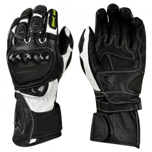 Gants de moto TGP à doigts entiers en cuir respirant antidérapant avec fermeture auto-agrippante pour la conduite unisexe en extérieur - Product Image 2