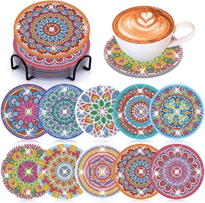 Best Quality 4 Pcs Set Handmade Ceramic <b>Epoxy</b> Resin Wood Coasters Luxury Eco-Friendly Placemat Indian Exporter Exclusive Sale - Product Image 1