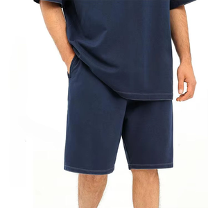 Pantalones Cortos Bermuda de Algodón de Color Sólido para Hombre, Cintura Media, Elásticos, Transpirables, Casuales, con Bolsillos - Product Image 1