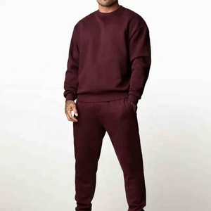 Conjunto Deportivo Personalizado de Dos Piezas, Sudadera de Cuello Redondo y Pantalones Deportivos, 100% Algodón Grueso, Ropa Urbana para Hombre - Product Image 1