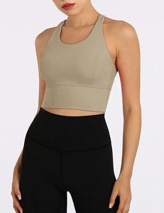 Top Deportivo Corto de Spandex Transpirable Personalizado para Mujer, Ajustado, Sin Mangas, Sexy, para Fitness y Yoga, Venta al Por Mayor - Product Image 3
