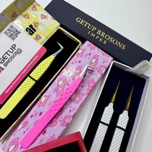 แหนบตัดขนตา GETUP BROSONS IMPEX แบบปลายเรียบ สแตนเลสสตีลเคลือบผง 90 องศา รุ่น Butterfly Cutout สีเงิน - Product Image 2