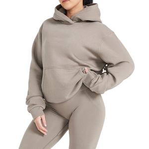 Custom Women Oversized <b>Fleece</b> Hoodie Long Cotton Pullover <b>Sweatshirt</b> Plus-Size Streetwear Hoodies with Service New Design 2026 - Product Image 4