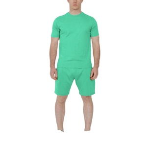 2025 vente en gros hommes été couleur unie à manches courtes col rond T-Shirt sport loisirs Shorts mode T-Shirt ensemble pour hommes - Product Image 1