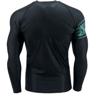ออกแบบเสื้อรัดกล้ามเนื้อ MMA Rash Guard ของคุณเอง เสื้อบีเจเจพิมพ์ลายตามสั่งสำหรับผู้ชาย OEM ผ้าสแปนเด็กซ์/โพลีเอสเตอร์ ระบายอากาศได้ดี - Product Image 3