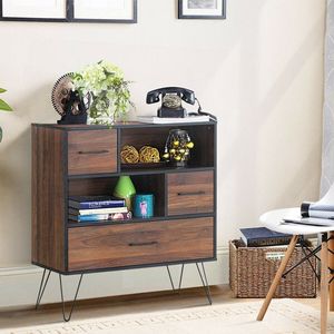 Credenza Multiuso con Gambe in Metallo e Cassetti per Soggiorno - Product Image 1