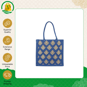 Nouveaux arrivages : Grands sacs fourre-tout en tissu recyclé de jute calico bio pour femmes, avec logo personnalisé - Product Image 3