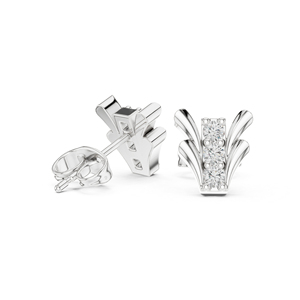Pendientes de Oro Blanco de 14K con Diamantes Cultivados en Laboratorio, Redondos, para Uso Diario, para Mujer |   Diamante Cultivado Nuevo - Product Image 4