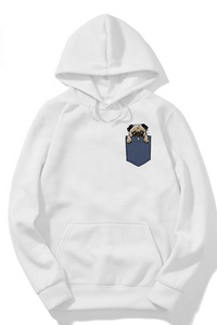 Sweat-shirts à capuche en polaire avec poche kangourou, impression personnalisée, bicolore, coupe oversize - Product Image 4