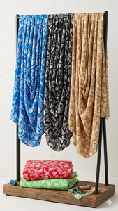 Tissu popeline imprimé, peigné, tissé, léger, respirant, absorbant l'humidité, biologique et écologique pour vêtements et robes - Product Image 2