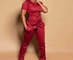 Nersing Denim <b>Scrub</b> Sets Slim Fit Jogger Unisex Nurse Medical <b>Scrubs</b> for Hospital <b>Uniform</b> - Product Image 4