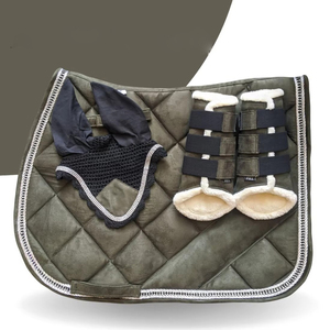 Juego de almohadillas de montura para caballo de tamaño completo, de forro polar y algodón, transpirables y de secado rápido, equipo protector para equitación. - Product Image 3