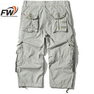 กางเกงขาสั้นคาร์โก้ผู้ชายคุณภาพสูง ป้องกันการยับ กระเป๋าข้างแบบเรียบ กางเกงขาสั้นเอวยางยืด ระบายอากาศได้ดี มีจำหน่ายแล้ว - Product Image 5