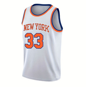 Camiseta de Baloncesto Transpirable de Alta Calidad 100% Poliéster Blanca con Detalles en Naranja y Azul para Fanáticos del Baloncesto, Uniforme para Adultos - Product Image 2