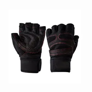 Hersteller Anpassung Logo Turn handschuhe atmungsaktive Halb finger Workout Fitness Übung Gewichtheben Handschuh