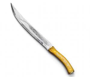 Custom Laser Etched Stainless Steel Display <b>Tool</b> with Filigree <b>Wood</b> Handle - Product Image 4