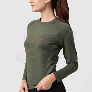 เสื้อยืดออกกำลังกายผู้หญิงแบบรัดรูป OEM ผลิตตามสั่ง แห้งเร็ว สำหรับการฝึกซ้อมในยิมและกิจกรรมฟิตเนส - Product Image 3