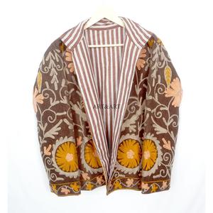 Ethnic Style Women's Cotrise <b>Jacket</b> Floral Hand Embroidery Stand <b>Collar</b> Custom Logo 100% Cotton Eco-Friendly Thick Winter <b>Jacket</b> - Product Image 6