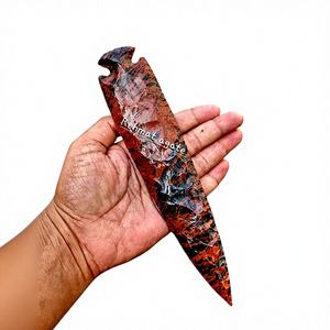 Pointe de flèche en obsidienne acajou, cristal naturel et pierre de guérison, pointe de flèche en silex (8 pouces) - Product Image 2