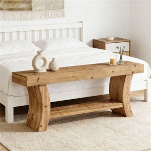 Consolle in Legno Massello con Doppio Ripiano Portaoggetti, Elegante Tavolino da Divano per Camera da Letto, Versatile Tavolo d'Ingresso - Product Image 1