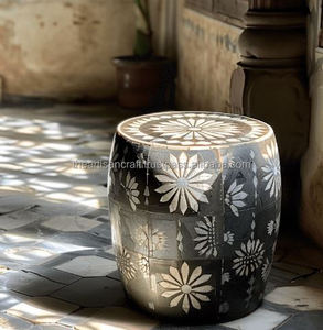 Tabouret ovale moderne et écologique en incrustation d'os, couleur et design personnalisables, fabriqué à la main par ARTISAN CRAFT pour la maison, l'hôtel et l'appartement - Product Image 2