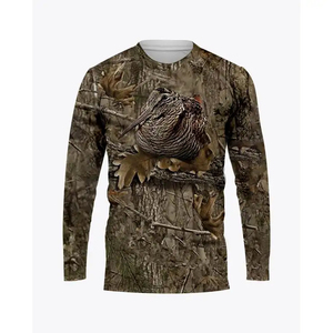 Chemise de pêche personnalisée pour hommes en polyester avec sublimation camouflage, anti-UV, pour l'été, t-shirts de pêche pour garçons à manches longues - Product Image 5