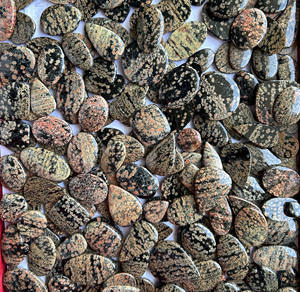 จี้อัญมณีทรงหลวมลายพลุหินภูเขาไฟแบบธรรมชาติสำหรับทำเครื่องประดับสร้อยคอทำเครื่องประดับ - Product Image 1