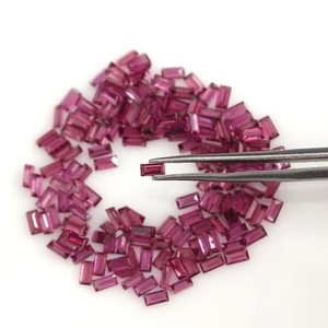 Cuentas de granate rojo natural facetadas con corte baguette, sueltas, calibradas de 3x6mm para fabricación de joyas, venta al por mayor a granel. - Product Image 2